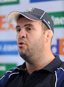 22 May 2009; Head coach Michael Cheika speaking during a Leinster Heineken Cup Final press conference ahead of their clash with Leicester Tigers. Murrayfield Stadium, Edinburgh, Scotland. Picture credit: Brendan Moran / SPORTSFILE