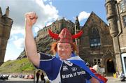 22 May 2009; Leinster supporter Hugh Mullen, from Rathgar, Dublin, outside Edinburgh Castle ahead of the Heineken Cup Final against Leicester Tigers. Edinburgh, Scotland. Picture credit: Ray McManus / SPORTSFILE