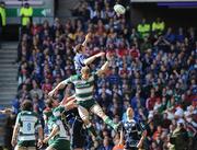 23 May 2009; Malcolm O'Kelly, Leinster, wins possession in the lineout against Tom Croft, Leicester Tigers. Heineken Cup Final, Leinster v Leicester Tigers, Murrayfield Stadium, Edinburgh, Scotland. Picture credit: Matt Browne / SPORTSFILE
