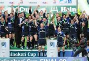 23 May 2009; Leinster captain Leo Cullen and Chris Whitaker lift the Heineken Cup and celebrate with team-mates after victory over Leicester Tigers. Heineken Cup Final, Leinster v Leicester Tigers, Murrayfield Stadium, Edinburgh, Scotland. Picture credit: Matt Browne / SPORTSFILE