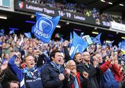 23 May 2009; Leinster fans celebrate after out-half Jonathan Sexton kicked the winning penalty. Heineken Cup Final, Leinster v Leicester Tigers, Murrayfield Stadium, Edinburgh, Scotland. Picture credit: Brendan Moran / SPORTSFILE