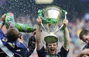 23 May 2009; Leinster's Gordon D'Arcy celebrates with the cup. Heineken Cup Final, Leinster v Leicester Tigers, Murrayfield Stadium, Edinburgh, Scotland. Picture credit: Ray McManus / SPORTSFILE