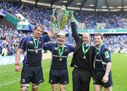23 May 2009; Leinster's injured out-half Felipe Contepomi celebrates with from left Rocky Elsom, Brian O'Driscoll and Gordon D'Arcy after the game. Heineken Cup Final, Leinster v Leicester Tigers, Murrayfield Stadium, Edinburgh, Scotland. Picture credit: Matt Browne / SPORTSFILE
