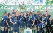 23 May 2009; Leinster players celebrate with the Heineken Cup after victory over Leicester Tigers. Heineken Cup Final, Leinster v Leicester Tigers, Murrayfield Stadium, Edinburgh, Scotland. Picture credit: Brendan Moran / SPORTSFILE