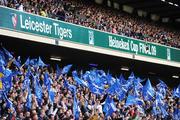 23 May 2009; Leinster fans celebrate at the end of the game. Heineken Cup Final, Leinster v Leicester Tigers, Murrayfield Stadium, Edinburgh, Scotland. Picture credit: Ray McManus / SPORTSFILE