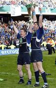 23 May 2009; Leinster's Brian O'Driscoll and Shane Horgan celebrate with the cup. Heineken Cup Final, Leinster v Leicester Tigers, Murrayfield Stadium, Edinburgh, Scotland. Picture credit: Richard Lane / SPORTSFILE