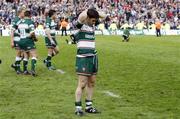 23 May 2009; Tigers' Dan Hipkiss shows his dejection. Heineken Cup Final, Leinster v Leicester Tigers, Murrayfield Stadium, Edinburgh, Scotland. Picture credit: Richard Lane / SPORTSFILE