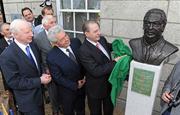 20 May 2009; The President of the International Olympic Committee, Dr. Jacques Rogge, right, unveils a commemorative bronze bust of the former IOC President, Lord Killanin, in the company of Pat Hickey, left, President of the Olympic Council of Ireland, Irish Olympic legend Ronnie Delany of the Irish Olympians Association, and Redmond Morris, 2nd from right, son of Lord Killanin, at the headquarters of the Olympic Council of Ireland in Howth, Co. Dublin. Lord Killanin, who died ten years ago, was President of the Olympic Council of Ireland from 1950 until 1973.  He was elected President of the International Olympic Committee in 1972, just after the official closing of the controversial Munich Olympic Games. A proud Galway man, Lord Killanin remained as head of the IOC for eight years, presiding over the IOC during a stormy period for Olympism, in which he had to address several crises linked to international politics including Olympic Games boycotts. The Irish Olympians Association, headed by Irish Olympic legend Ronnie Delany, commissioned the bronze bust in association with the Olympic Council of Ireland to commemorate Lord Killanin’s huge input to the development of Olympic sport in Ireland and on the world stage. The sculpture was created by Paul Ferriter, one of Dublin’s best known artists. The Minister for Arts, Sport & Tourism, Mr. Martin Cullen TD was also a guest at the unveiling ceremony along with members of Lord Killanin’s family, many Olympians and the ambassadors of Britain and Ireland. Olympic Council of Ireland's HQ, Harbour Road, Howth Village, Co. Dublin. Picture credit: Brendan Moran / SPORTSFILE