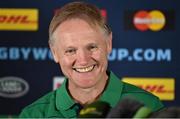 9 October 2015; Ireland head coach Joe Schmidt during a press conference. 2015 Rugby World Cup, Ireland Rugby Press Conference. Celtic Manor Resort, Newport, Wales. Picture credit: Brendan Moran / SPORTSFILE