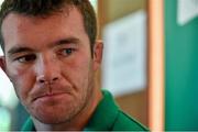 9 October 2015; Ireland's Peter O'Mahony during a press conference. 2015 Rugby World Cup, Ireland Rugby Press Conference. Celtic Manor Resort, Newport, Wales. Picture credit: Brendan Moran / SPORTSFILE