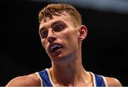 9 October 2015; A dejected Sean McComb, Ireland, after his defeat to Albert Selimov, Azerbaijan, in their Men's Lightweight 60kg last 16 bout. AIBA World Boxing Championships, Ali Bin Hamad Al Attiyah Arena, Doha, Qatar. Photo by Sportsfile