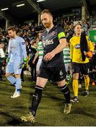 9 October 2015; Dundalk captain Stephen O'Donnell leads his team out before the start of the match. SSE Airtricity League, Premier Division, Shamrock Rovers v Dundalk. Tallaght Stadium, Tallaght, Co. Dublin. Picture credit: Seb Daly / SPORTSFILE