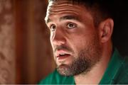 9 October 2015; Ireland's Conor Murray speaks to the media during a press conference. 2015 Rugby World Cup, Ireland Rugby Press Conference. Celtic Manor Resort, Newport, Wales. Picture credit: Brendan Moran / SPORTSFILE