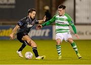 9 October 2015; Darren Meenan, Dundalk, in action against Brandon Miele, Shamrock Rovers. SSE Airtricity League, Premier Division, Shamrock Rovers v Dundalk. Tallaght Stadium, Tallaght, Co. Dublin. Picture credit: Seb Daly / SPORTSFILE
