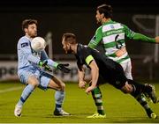 9 October 2015; Barry Murphy, Shamrock Rovers, makes a point blank save after a header from Stephen O'Donnell, Dundalk. SSE Airtricity League, Premier Division, Shamrock Rovers v Dundalk. Tallaght Stadium, Tallaght, Co. Dublin. Picture credit: Seb Daly / SPORTSFILE