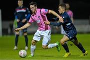 9 October 2015; Eric Molloy, Wexford Youths FC, in action against Evan Osam, Shelbourne. SSE Airtricity League Premier Division, Wexford Youths FC v Shelbourne. Ferrycarrig Park, Wexford. Picture credit: Matt Browne / SPORTSFILE