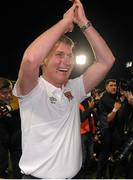9 October 2015; Dundalk manager Stephen Kenny celebrates his team's victory. SSE Airtricity League, Premier Division, Shamrock Rovers v Dundalk. Tallaght Stadium, Tallaght, Co. Dublin. Picture credit: Seb Daly / SPORTSFILE