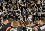 9 October 2015; Dundalk supporters celebrate their team's victory. SSE Airtricity League, Premier Division, Shamrock Rovers v Dundalk. Tallaght Stadium, Tallaght, Co. Dublin. Picture credit: Seb Daly / SPORTSFILE