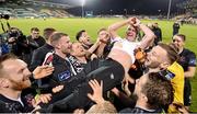 9 October 2015; Dundalk players and manager Stephen Kenny celebrate their team's victory SSE Airtricity League, Premier Division, Shamrock Rovers v Dundalk. Tallaght Stadium, Tallaght, Co. Dublin. Picture credit: Seb Daly / SPORTSFILE