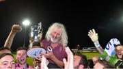 9 October 2015; Independent TD Mick Wallace celebrates with the Wexford Youths FC team and the trophy. SSE Airtricity League Premier Division, Wexford Youths FC v Shelbourne. Ferrycarrig Park, Wexford. Picture credit: Matt Browne / SPORTSFILE
