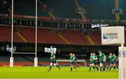 10 October 2015; Ireland captain Paul O'Connell leads his side in a run out during the captain's run. Ireland Rugby Squad Captain's Run, Millennium Stadium, Cardiff, Wales. Picture credit: Brendan Moran / SPORTSFILE