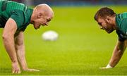 10 October 2015; Ireland captain Paul O'Connell, left, and Sean O'Brien during the captain's run. Ireland Rugby Squad Captain's Run, Millennium Stadium, Cardiff, Wales. Picture credit: Brendan Moran / SPORTSFILE