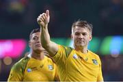 10 October 2015; Australia's Drew Mitchell and Israel Folau after the game. 2015 Rugby World Cup, Pool A, Australia v Wales. Twickenham Stadium, London, England. Picture credit: Matt Browne / SPORTSFILE
