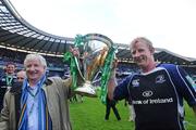 23 May 2009; Leinster's captain Leo Cullen, with his father Frank, celebrate with the cup after the game. Heineken Cup Final, Leinster v Leicester Tigers, Murrayfield Stadium, Edinburgh, Scotland. Picture credit: Matt Browne / SPORTSFILE