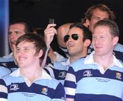 24 May 2009; Winger Gary Brown takes a picture with his cameraphone during the Leinster rugby squad's homecoming after their victory in the Heineken Cup Final. RDS, Ballsbridge, Dublin. Picture credit: Brendan Moran / SPORTSFILE