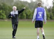26 May 2009; Republic of Ireland's Liam Lawrence receives instruction from manager Giovanni Trapattoni during squad training ahead of their Friendly International against Nigeria on Friday night. Arsenal Training Ground, St Albans, London, England. Picture credit: Tim Hales / SPORTSFILE