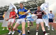25 May 2009; At the of the launch of the Bord Gais Energy U21 Hurling Championship are, from left to right, Arron Graffin, Antrim, Patrick Horgan, Cork, Seamus Callinan, Tipperary, Paul Murphy, Kilkenny, Joe Canning, Galway, and Liam Rushe, Dublin. Croke Park, Dublin. Picture credit: David Maher / SPORTSFILE