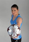 25 May 2009; Republic of Ireland soccer star and World and European boxing champion Katie Taylor with the the adidas “Finale Rome&quot; the Official Match Ball for the UEFA Champions League Final in Rome on May 27th. Katie Taylor with the adidas “Finale Rome&quot; the Official Match Ball for the UEFA Champions League Final. Picture credit: Brendan Moran / SPORTSFILE