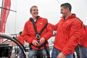 27 May 2009; Kilkenny hurler Henry Shefflin, left, and Kerry footballer Aidan O'Mahoney in Galway to celebrate the arrival of the Puma entry, il Mostro, in the Volvo Ocean Race. Volvo Ocean Race Festival Village, Galway. Picture credit: David Maher / SPORTSFILE