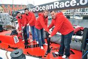 27 May 2009; Kerry footballer Aidan O'Mahoney, left, with, from left to right, Tyrone footballer Sean Cavanagh, Kilkenny hurler Henry Shefflin and Dublin footballer Ciaran Whelan in Galway to celebrate the arrival of the Puma entry, il Mostro, in the Volvo Ocean Race. Volvo Ocean Race Festival Village, Galway. Picture credit: David Maher / SPORTSFILE