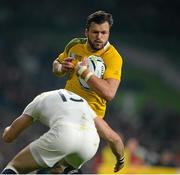 3 October 2015; Adam Ashley-Cooper, Australia, is tackled by Mike Brown, Australia. 2015 Rugby World Cup, Pool A, England v Australia, Twickenham Stadium, London, England. Picture credit: Brendan Moran / SPORTSFILE