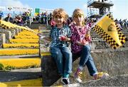 11 October 2015;  Mountbellew/Moylough fans and siblings James, age 3, and Katie, age 5, Connaughton ahead of the Galway Senior Football Final. Galway County Senior Football Championship Final, Mountbellew/Moylough v Corofin. Tuam Stadium, Tuam, Co. Galway. Picture credit: Sam Barnes / SPORTSFILE