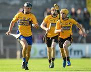 11 October 2015; Cathal Malone, Sixmilebridge, in action against Colm Galvin and Oisin O'Brien, behind, Clonlara. Clare County Senior Hurling Championship Final, Clonlara v Sixmilebridge. Cusack Park, Ennis, Co. Clare. Picture credit: Piaras Ó Mídheach / SPORTSFILE