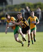 11 October 2015; Matthew Barrett, Mountbellew-Moylough, tackles Ronan Steede, Corofin. Galway County Senior Football Championship Final, Mountbellew/Moylough v Corofin. Tuam Stadium, Tuam, Co. Galway. Picture credit: Sam Barnes / SPORTSFILE