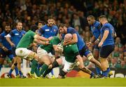 11 October 2015; Paul O'Connell, Ireland, is tackled by Yoann Maestri, France. 2015 Rugby World Cup Pool D, Ireland v France. Millennium Stadium, Cardiff, Wales. Picture credit: Brendan Moran / SPORTSFILE
