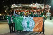 11 October 2015;  Republic of Ireland supporters before the start of the game. UEFA EURO 2016 Championship Qualifier, Group D, Poland v Republic of Ireland. Stadion Narodowy, Warsaw, Poland. Picture credit: David Maher / SPORTSFILE