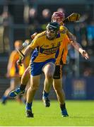 11 October 2015; Brian Carey, Sixmilebridge, in action against Ian Galvin, Clonlara. Clare County Senior Hurling Championship Final, Clonlara v Sixmilebridge. Cusack Park, Ennis, Co. Clare. Picture credit: Piaras Ó Mídheach / SPORTSFILE