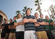 28 May 2009; Ireland players, from left, Ryan Caldwell, Niall Ronan, Mike Ross, Darren Cave, Ian Dowling, Ian Keatley, Ian Whitten and John Muldoon, who all earned their first senior international cap for the Ireland rugby team during the summer tour, pictured in Downtown San Jose, California, USA. Picture credit: Pat Murphy / SPORTSFILE