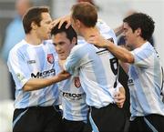 28 May 2009; David Scullion, Derry City, second from left, is congratulated by team mates after scoring his side's third goal. League of Ireland Premier Division, Galway United v Derry City, Terryland Park, Galway. Picture credit: Ray Ryan / SPORTSFILE