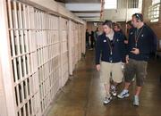 28 May 2009; Ireland's Keith Matthews and John Muldoon, right, during a visit to Alcatraz Prison, San Francisco Bay, California, USA. Picture credit: Pat Murphy / SPORTSFILE