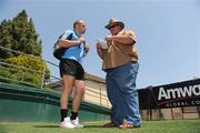 29 May 2009; Rory Best is interviewed during an Ireland Rugby Squad Press Conference ahead of their game against the USA Eagles on Sunday. Buckshaw Stadium, Santa Clara, California, USA. Picture credit: Pat Murphy / SPORTSFILE