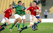 30 May 2009; Paul O'Connell, British and Irish Lions, runs towards the Royal XV try-line with Jamie Heaslip in support. British and Irish Lions v Royal XV, Royal Bafokeng Sports Palace, Phokeng, Nr Rustenburg, South Africa. Picture credit: Seconds Left / SPORTSFILE