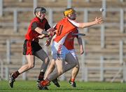 30 May 2009; Ryan Gaffney, Armagh, in action against Aaron Dynes, Down. Ulster GAA Hurling Senior Championship Quarter-Final, Down v Armagh, Casement Park, Belfast. Picture credit: Oliver McVeigh / SPORTSFILE