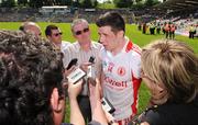 31 May 2009; Tyrone's Sean Cavanagh, being interviewed by journalists after the game. Ulster GAA Football Senior Championship Quarter-Final, Tyrone v Armagh, St. Tiernach's Park, Clones, Co.Monaghan. Picture credit: Oliver McVeigh / SPORTSFILE