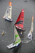 30 May 2009; Green Dragon, bottom, skippered by Ian Walker during the race. In-port race day, during the Volvo Ocean Race 2008-09, in Galway Bay, Galway. Picture credit: Rick Tomlinso / Volvo Ocean Race / SPORTSFILE