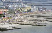 30 May 2009; Thousands of spectators gather at Salthill to watch the race. In-port race day, during the Volvo Ocean Race 2008-09, in Galway Bay, Galway. Picture credit: Rick Tomlinson / Volvo Ocean Race / SPORTSFILE